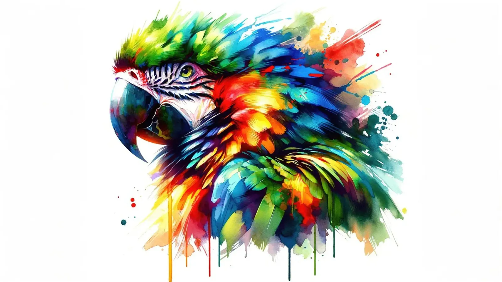 Essenza tropicale del pappagallo vibrante poster con telaio in plastica da Chromatic Fusion Studio
