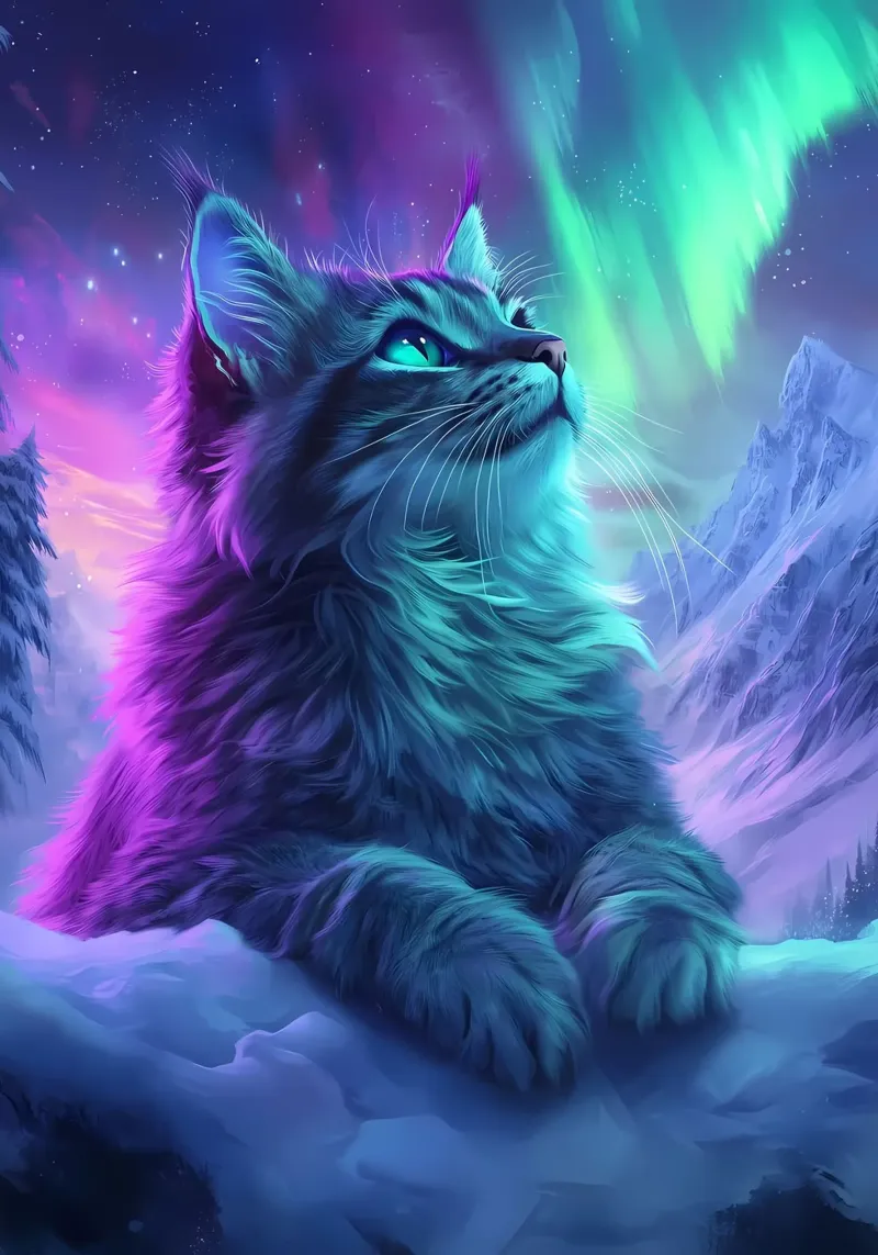 Gatto dell'aurora boreale pellicola backlit da Ginnery
