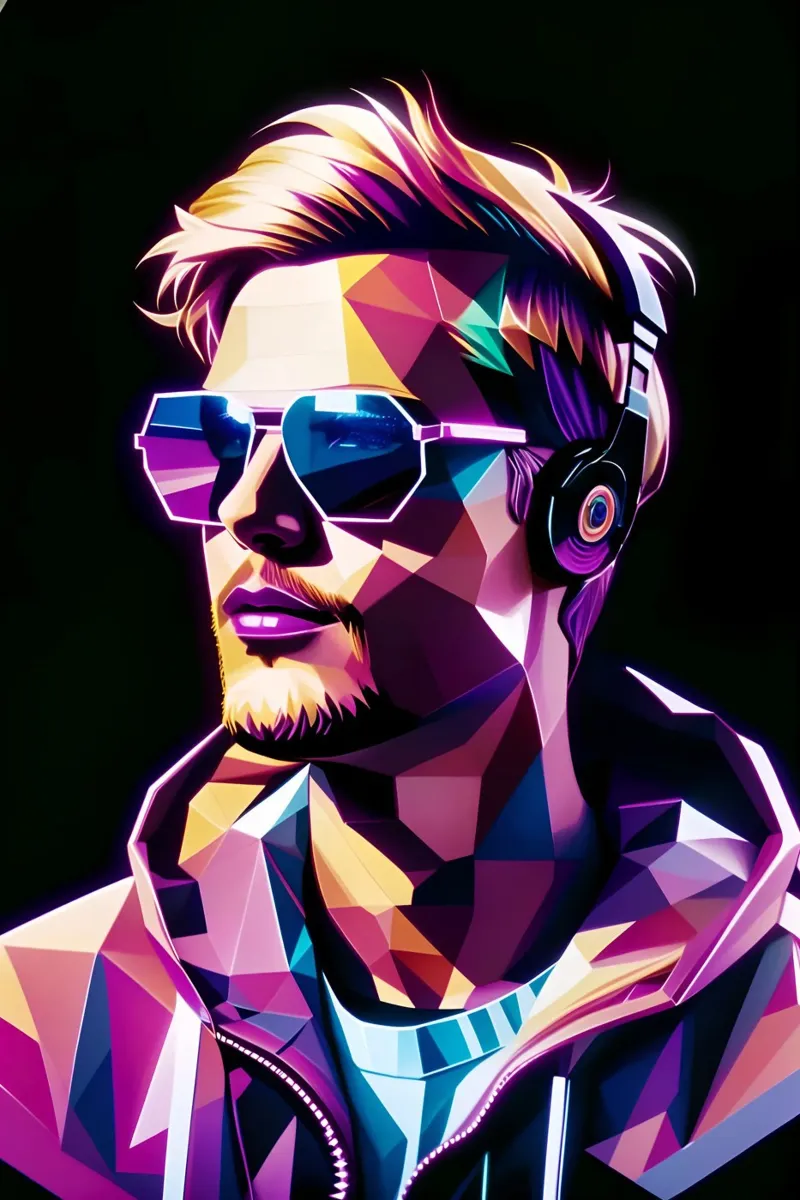 Ritratto del DJ Avicii alluminio dibond da BONANZA