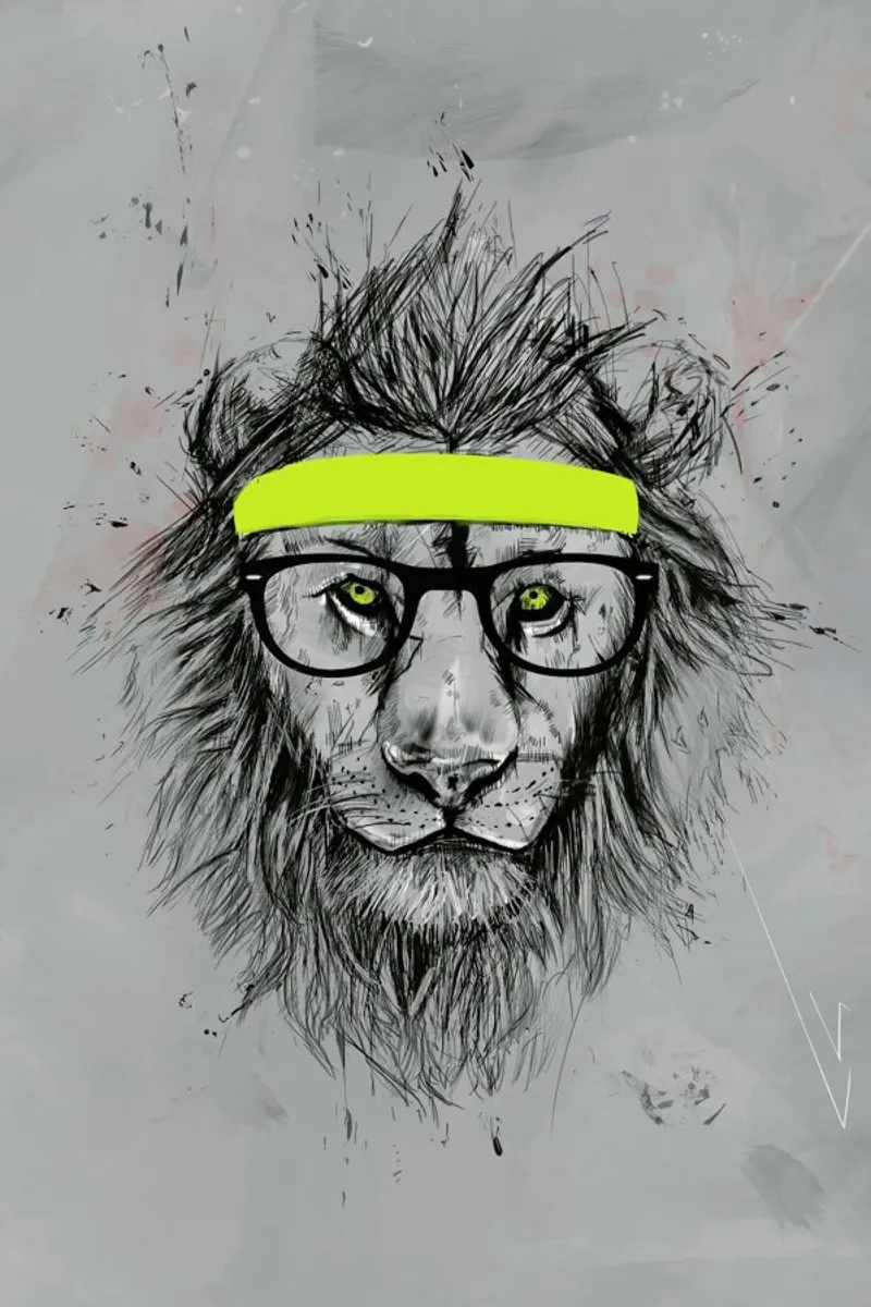 Hipster Lion pellicola backlit da Balazs Solti