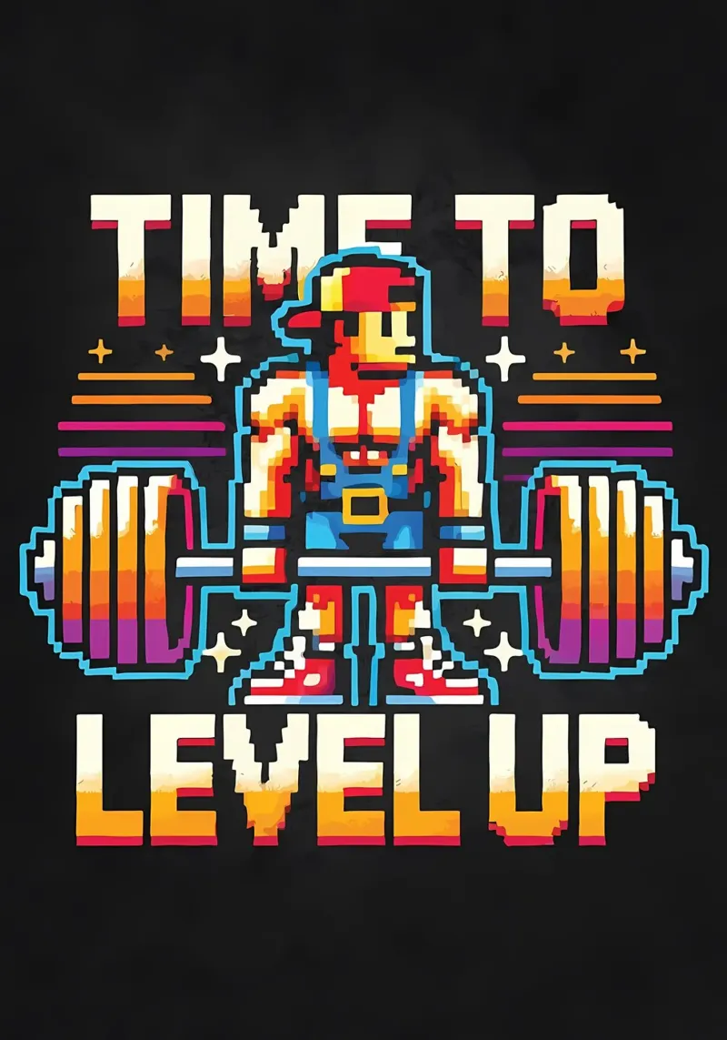 Time To Level Up, Gym Gamer, Workout Gaming alu-dibond by Delaplane