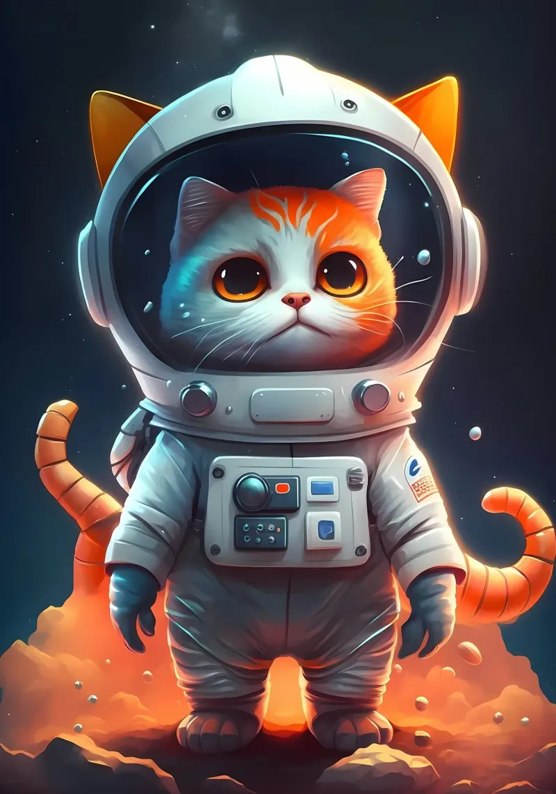 Astronaut Space Cat canvas by Mikesell