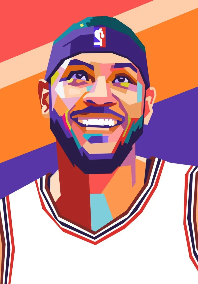 Carmelo Anthony sullo stile artistico di WPAP pellicola backlit da Hantamrata