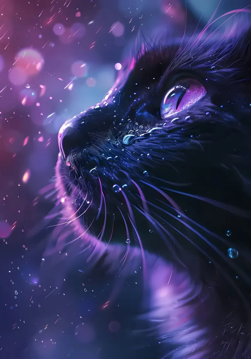 Cute Purple Cat acrylic glass by Ginnery