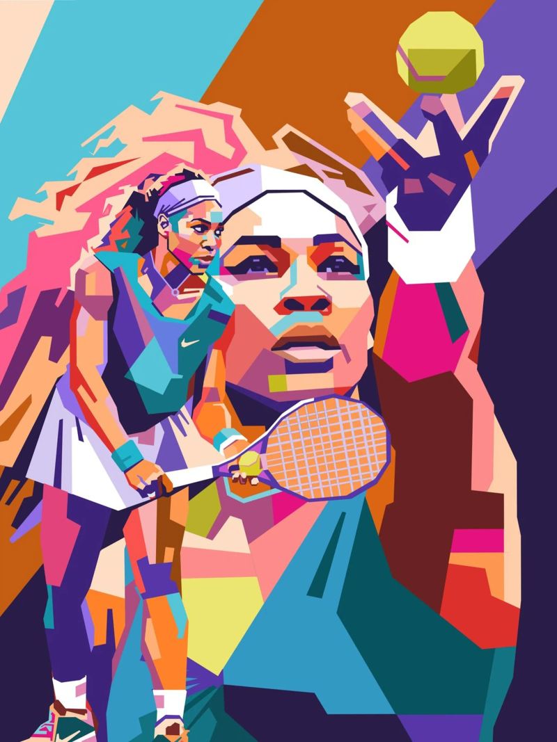 Serena Williams on WPAP art style poster by Hantamrata