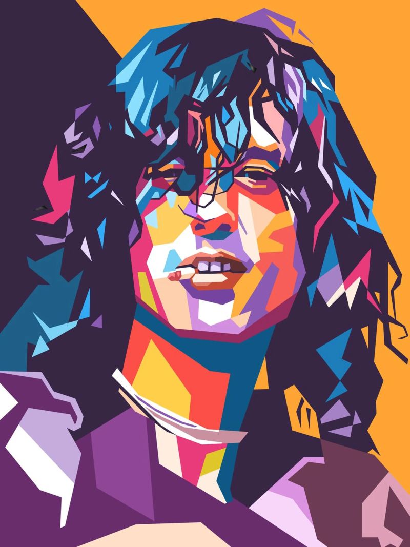 Jimmy Page sullo stile artistico di WPAP pellicola backlit da Hantamrata