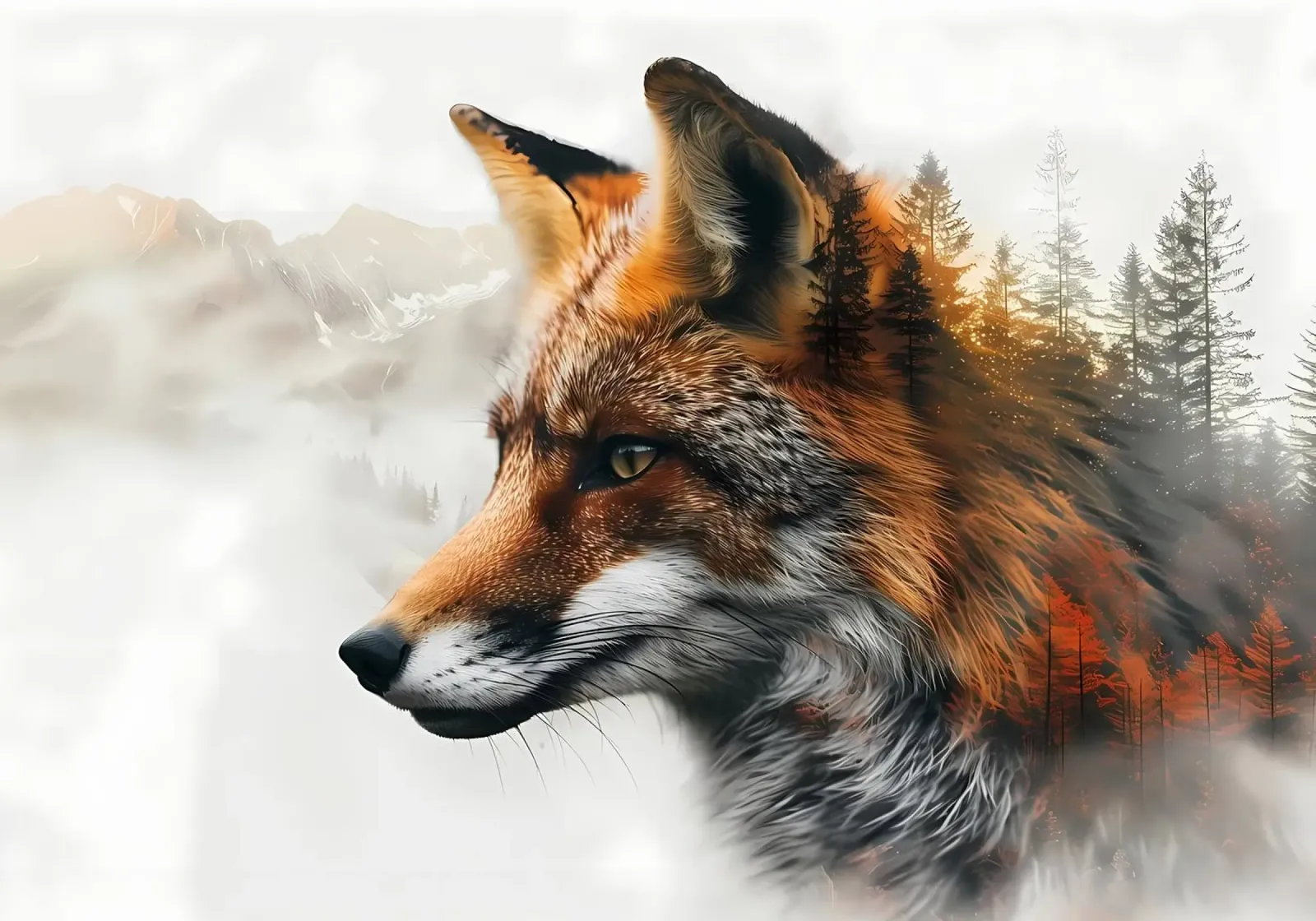 Volpe Natura poster con telaio in plastica da Ginnery