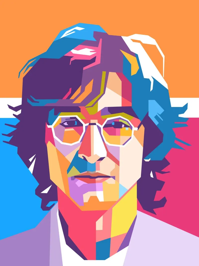 John Lennon sullo stile artistico di WPAP plexiglass da Hantamrata