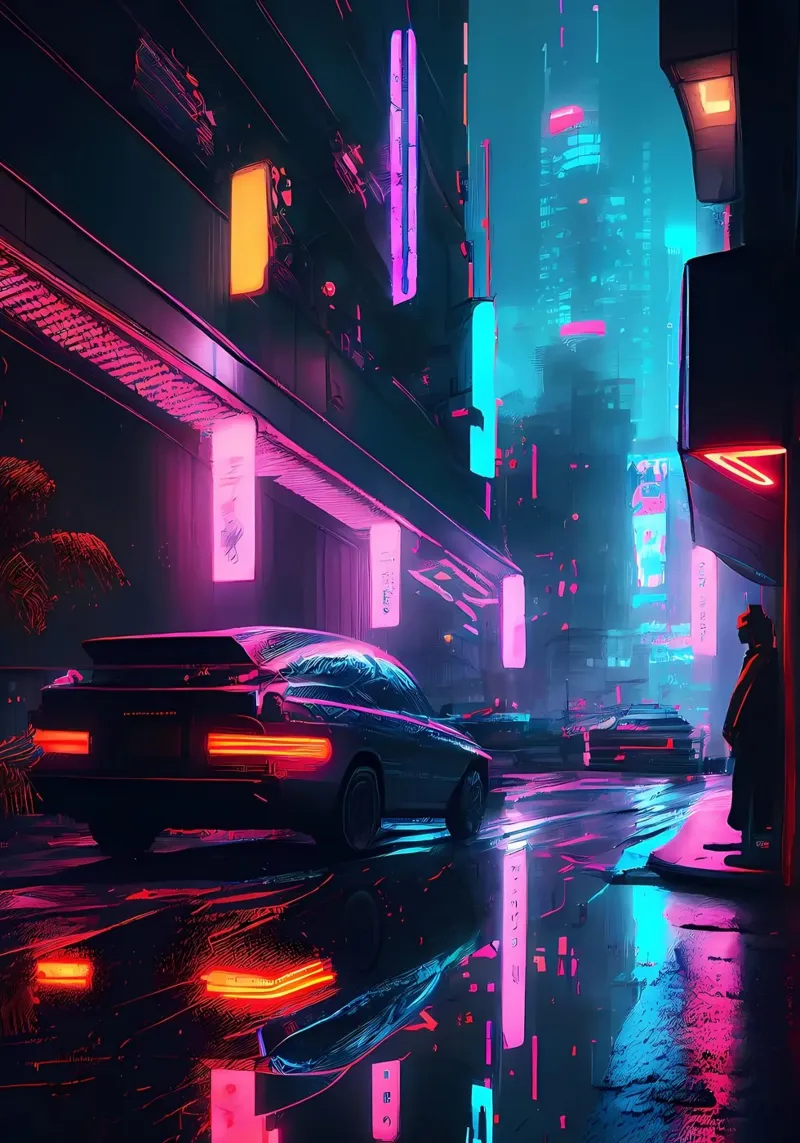 Notte Cyberpunk pellicola backlit da Mikesell