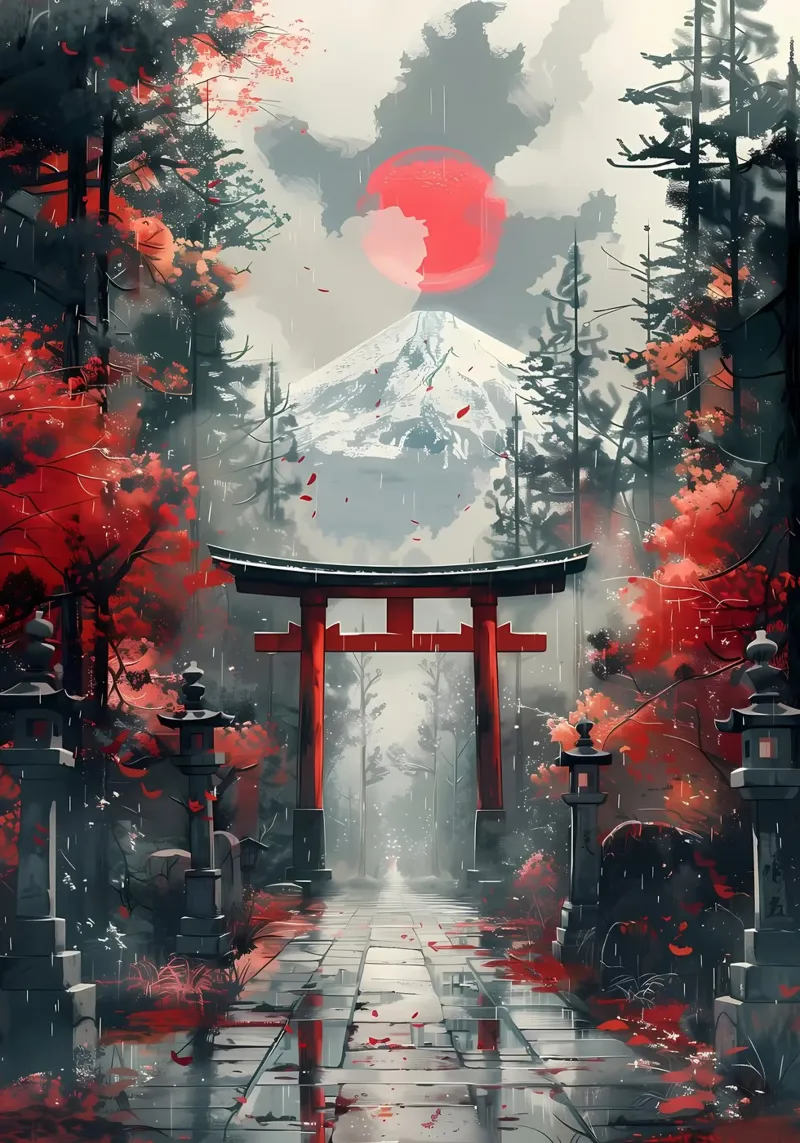 Japanisches Torii-Tor Alu-Dibond von Ginnery