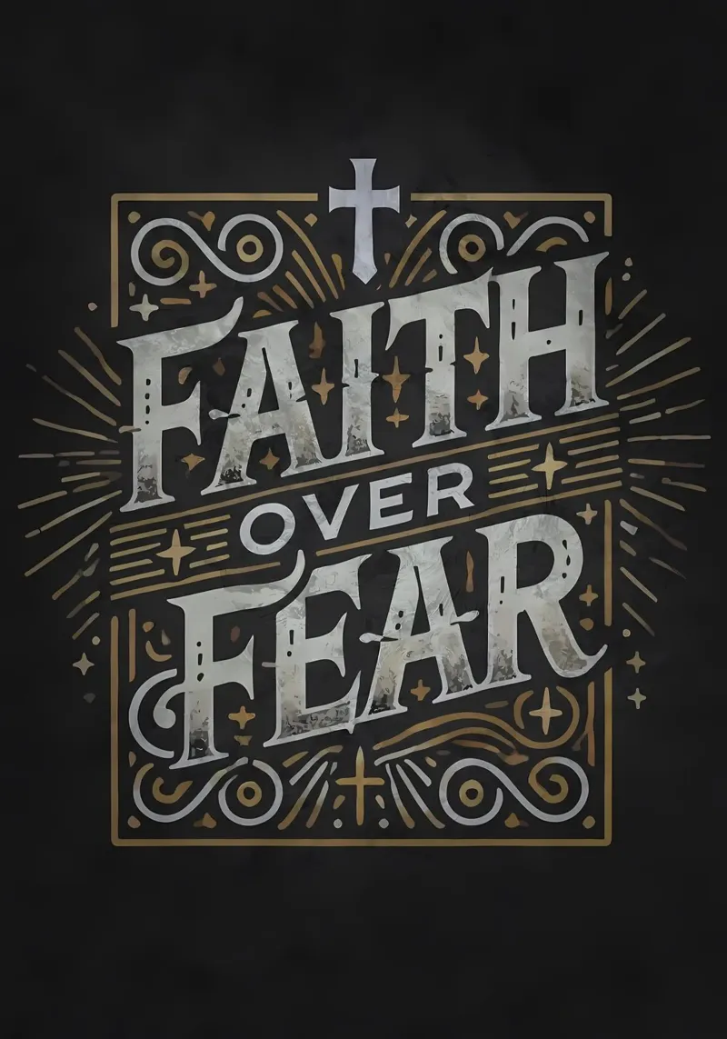 Glaube statt Angst Motivation Poster von Delaplane