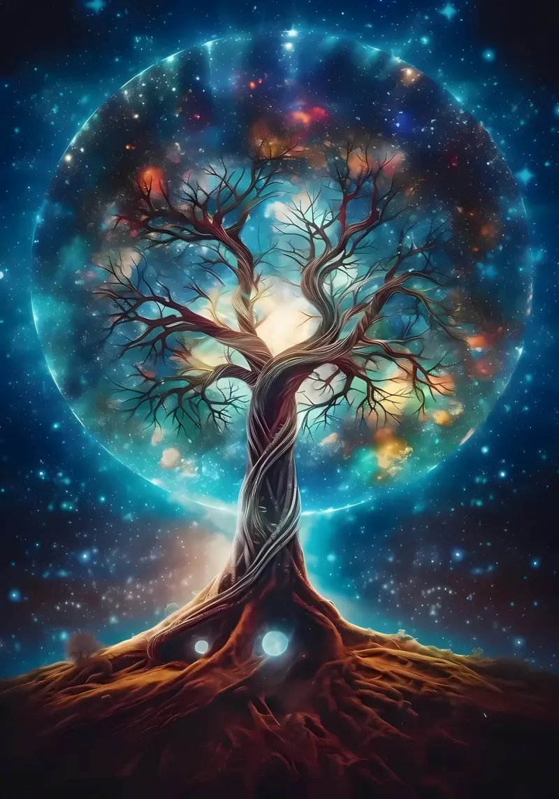 Cosmic Tree of Life canvas by Ginnery