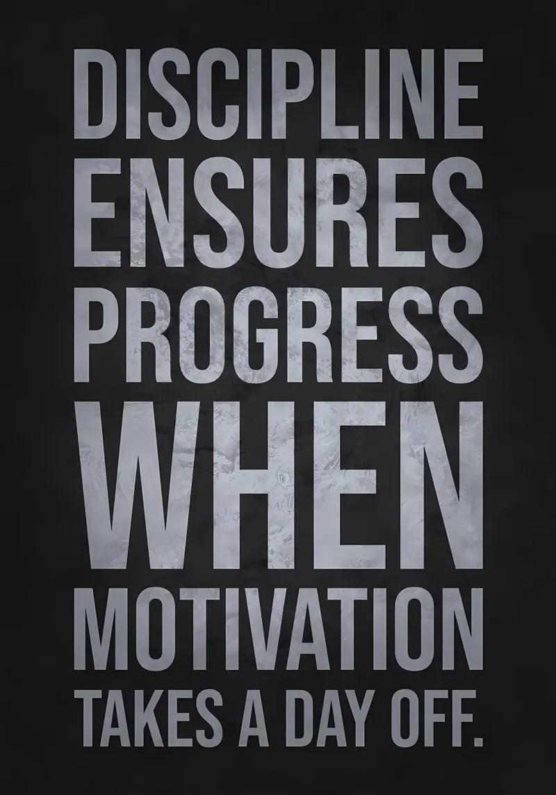 Disciplina e motivazione poster con telaio in legno da Delaplane