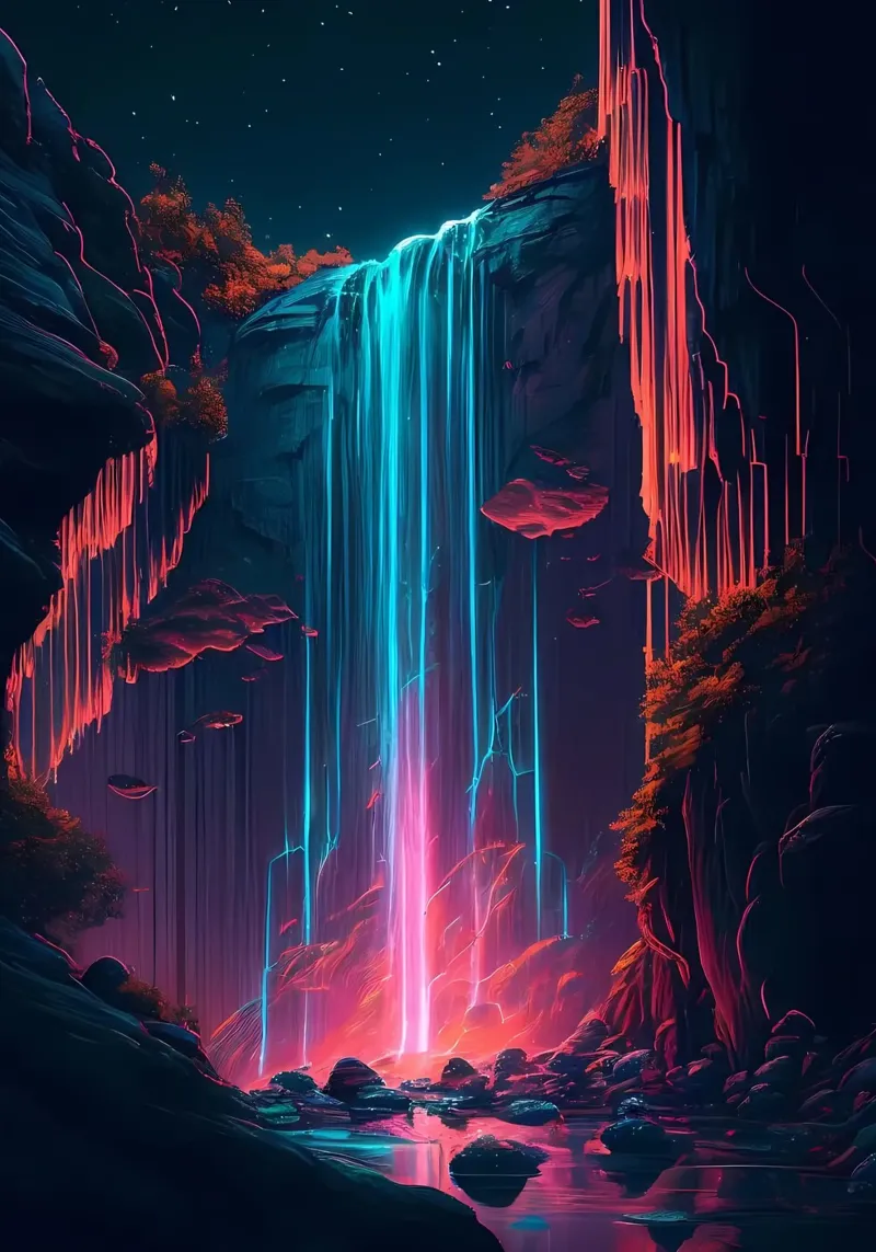 Cascata futuristica pellicola backlit da Ginnery