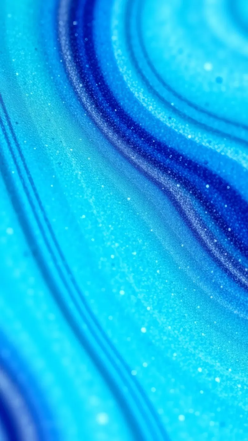 Vibrant abstract flowing blue waves and shimmering elements canvas by DesignDoodle