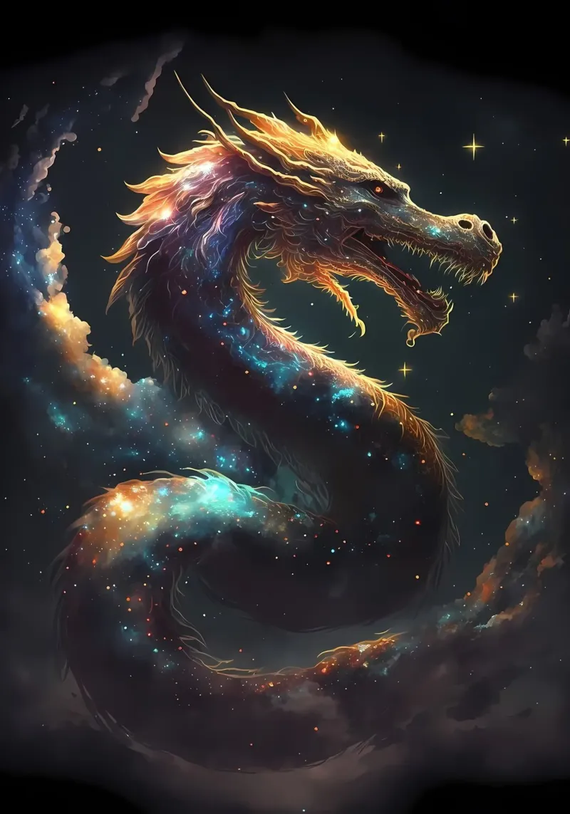 Fantasy Space Dragon acrylic glass by Mikesell