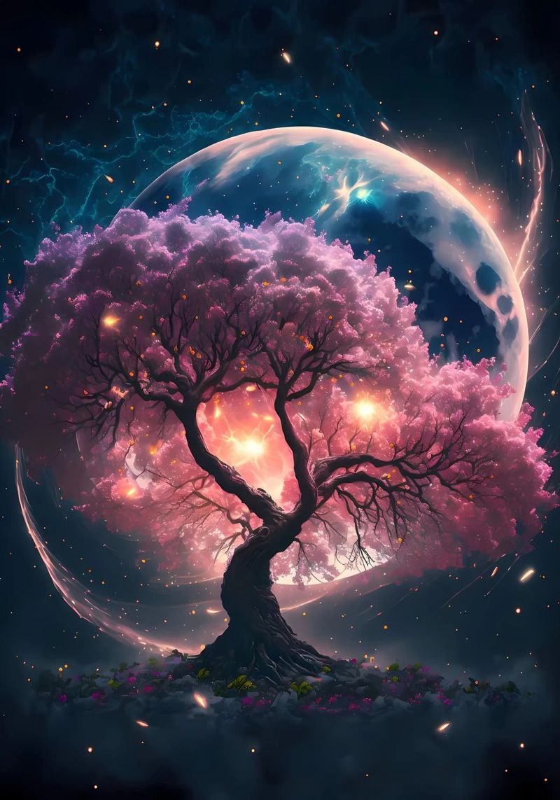 Cosmic Sakura Tree poster da Ginnery
