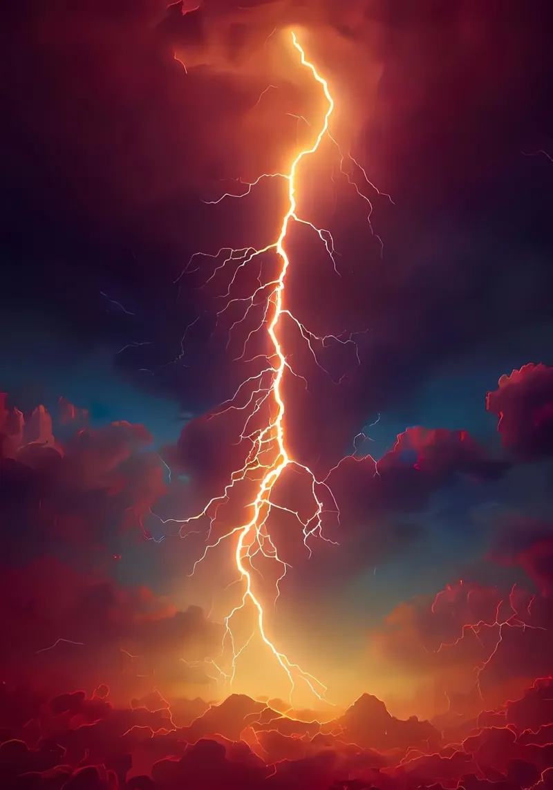 Rote Apokalypse Sturm Hahnemühle von Ginnery