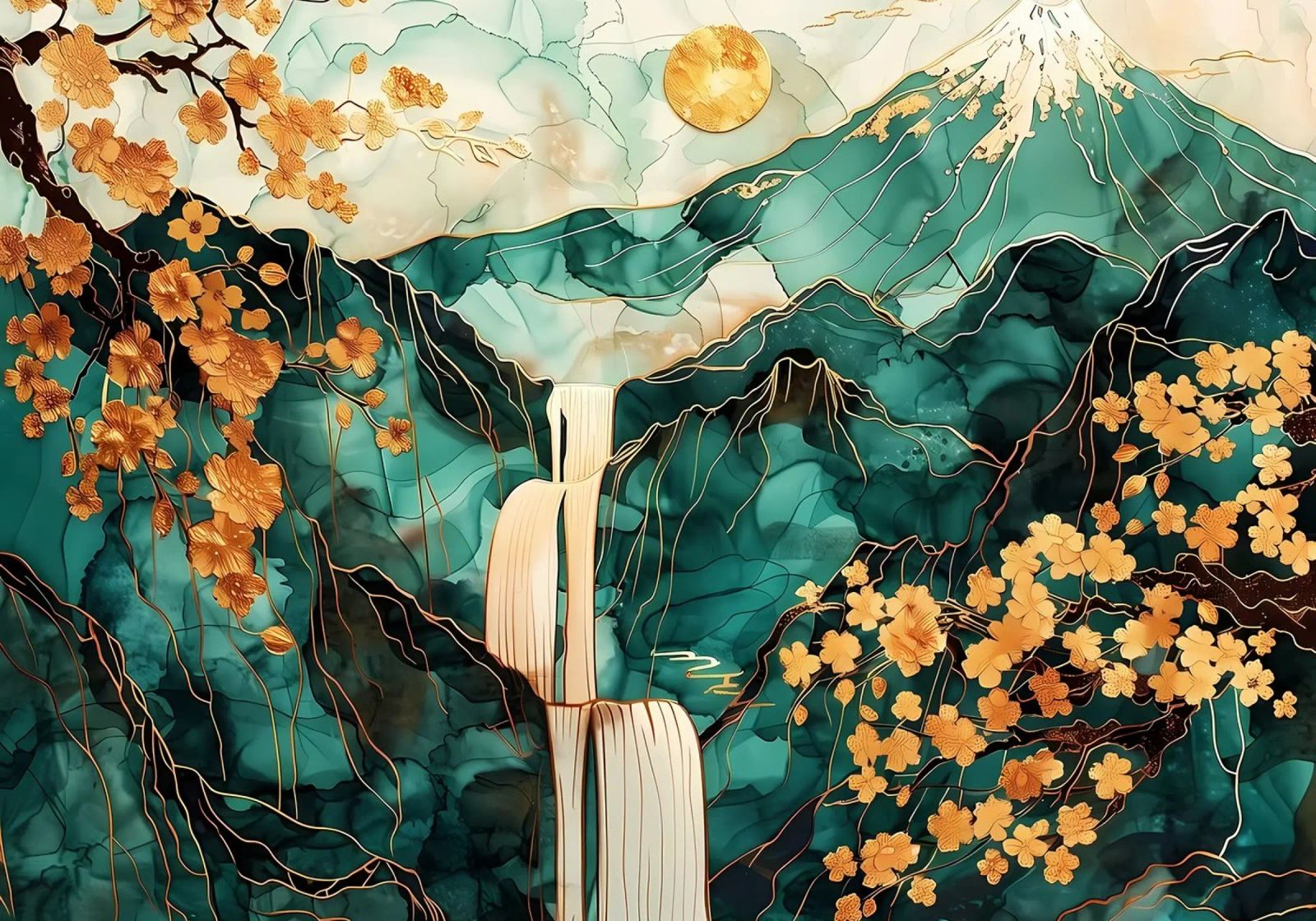 Farbenfrohe Aurora Borealis Poster von Ruth
