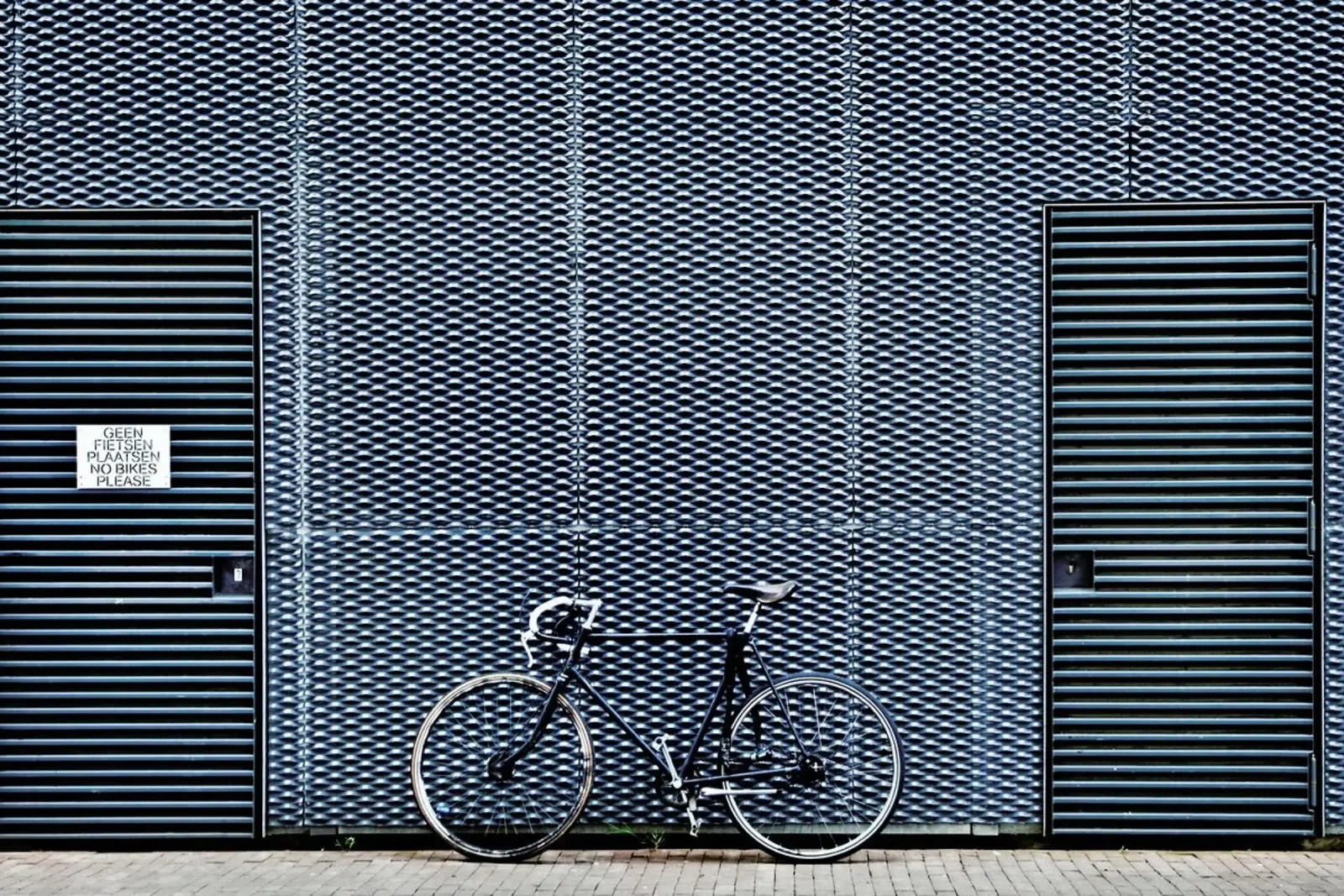 No Bikes Please poster with plastic frame by Pictufy