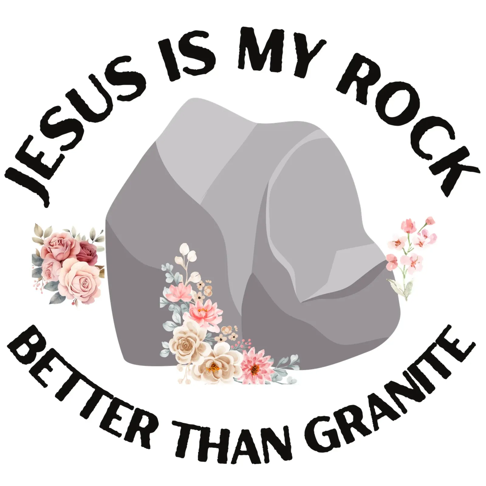 Rocks may be tough, but cannot compare to strength of Jesus canvas with Floater frame by Lionandlamb