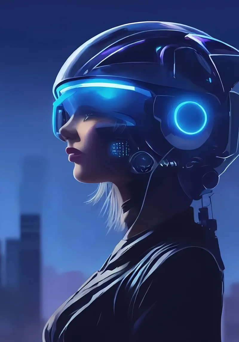 Ragazza cyberpunk pellicola backlit da Mikesell