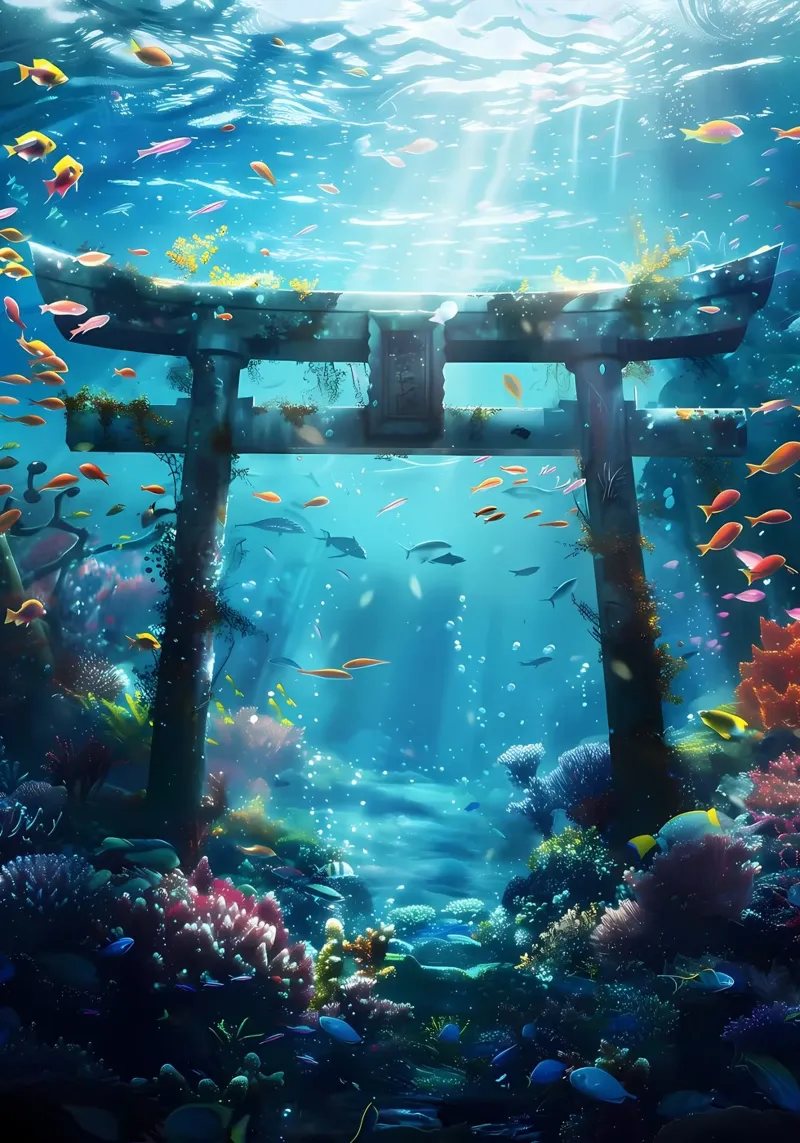 Porta Torii subacquea tela con Cornice a cassetta da Ginnery