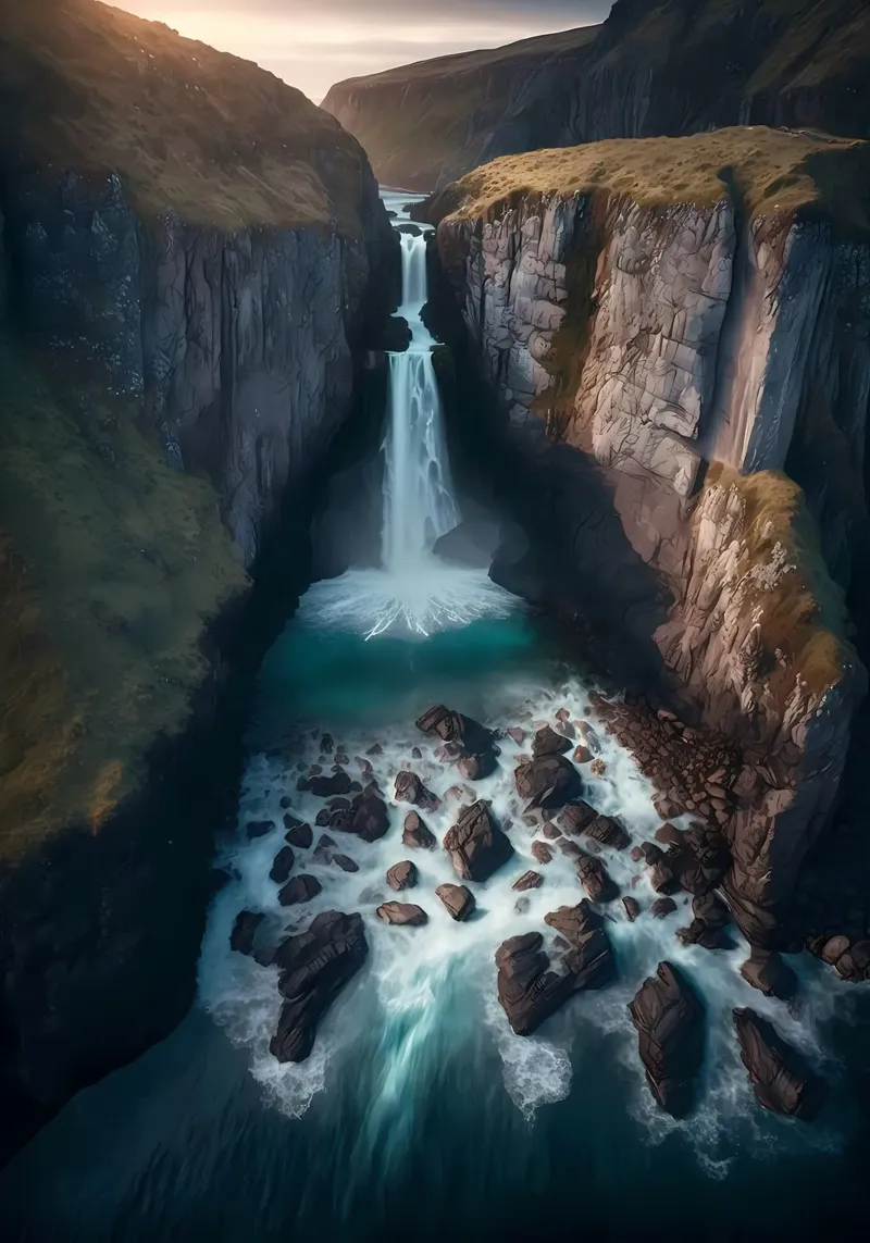 Cascata che scorre pellicola backlit da Mikesell