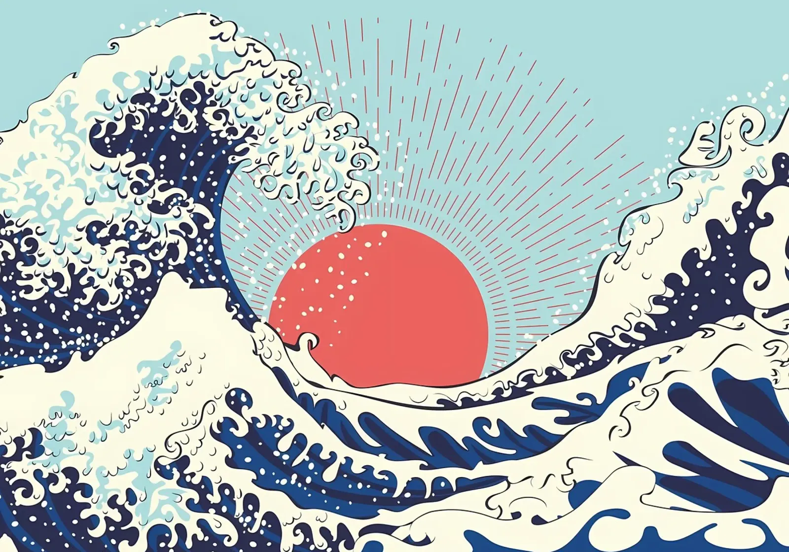 Grande onda al largo di Kanagawa poster con telaio in plastica da Mikesell