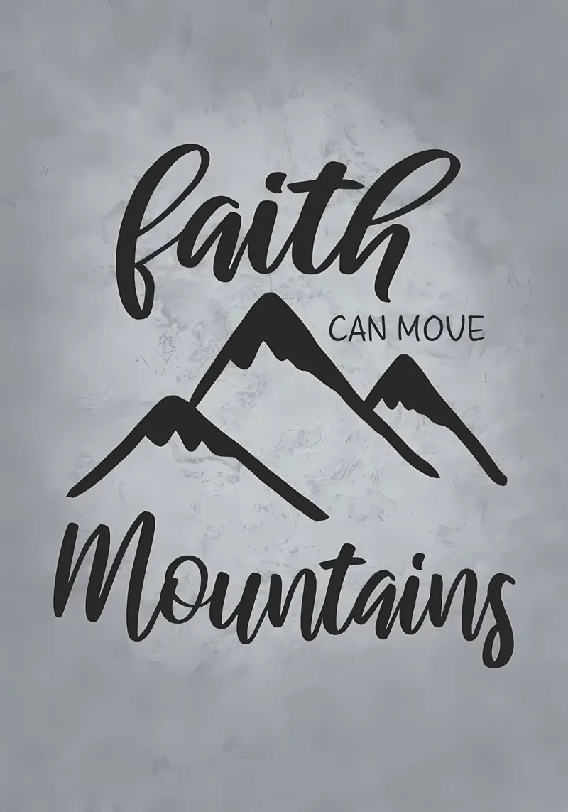 Faith Can Move Mountains canvas with Floater frame by Delaplane