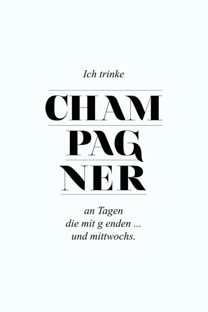 Champagner poster con telaio in plastica da Amy & Kurt