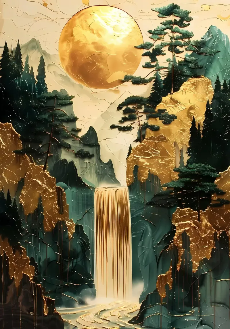 Cascata Kintsugi Natura pellicola backlit da Ginnery