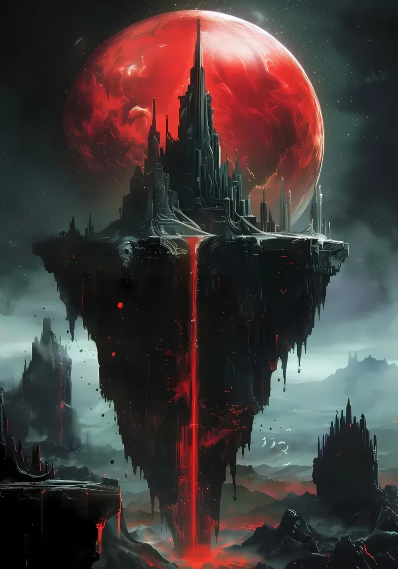 Luna di sangue fantasy carta hahnemühle da Ginnery