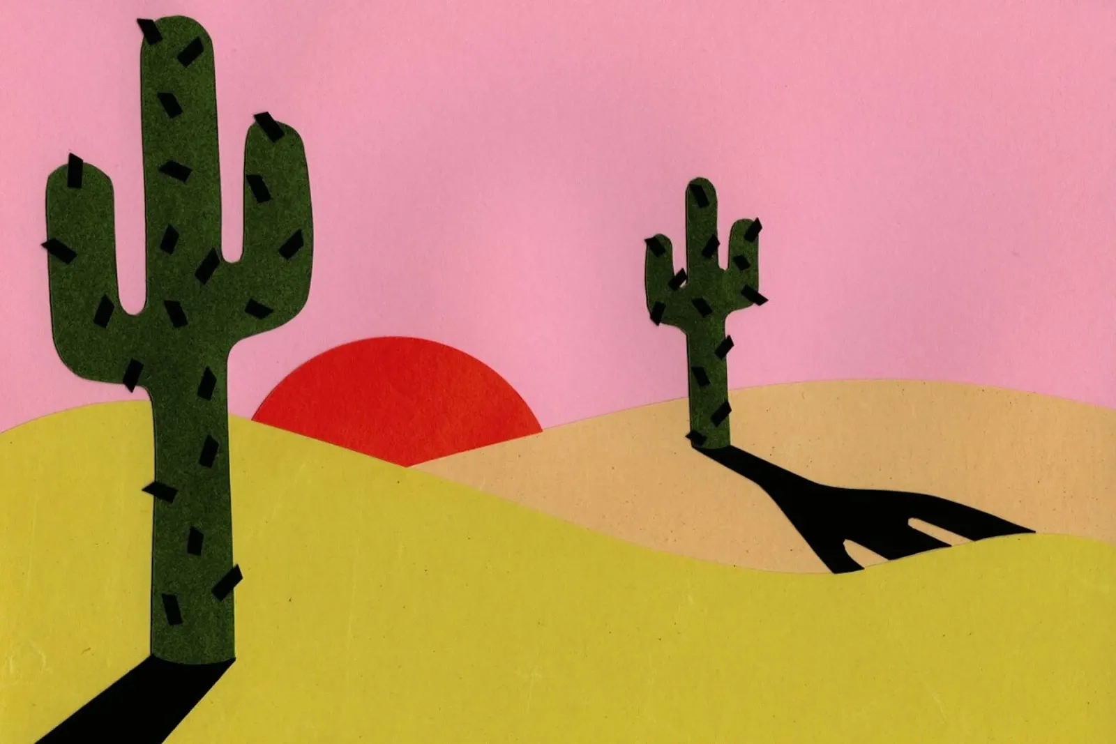 Two Cacti In The Desert Sun carta hahnemühle da Rosi Feist