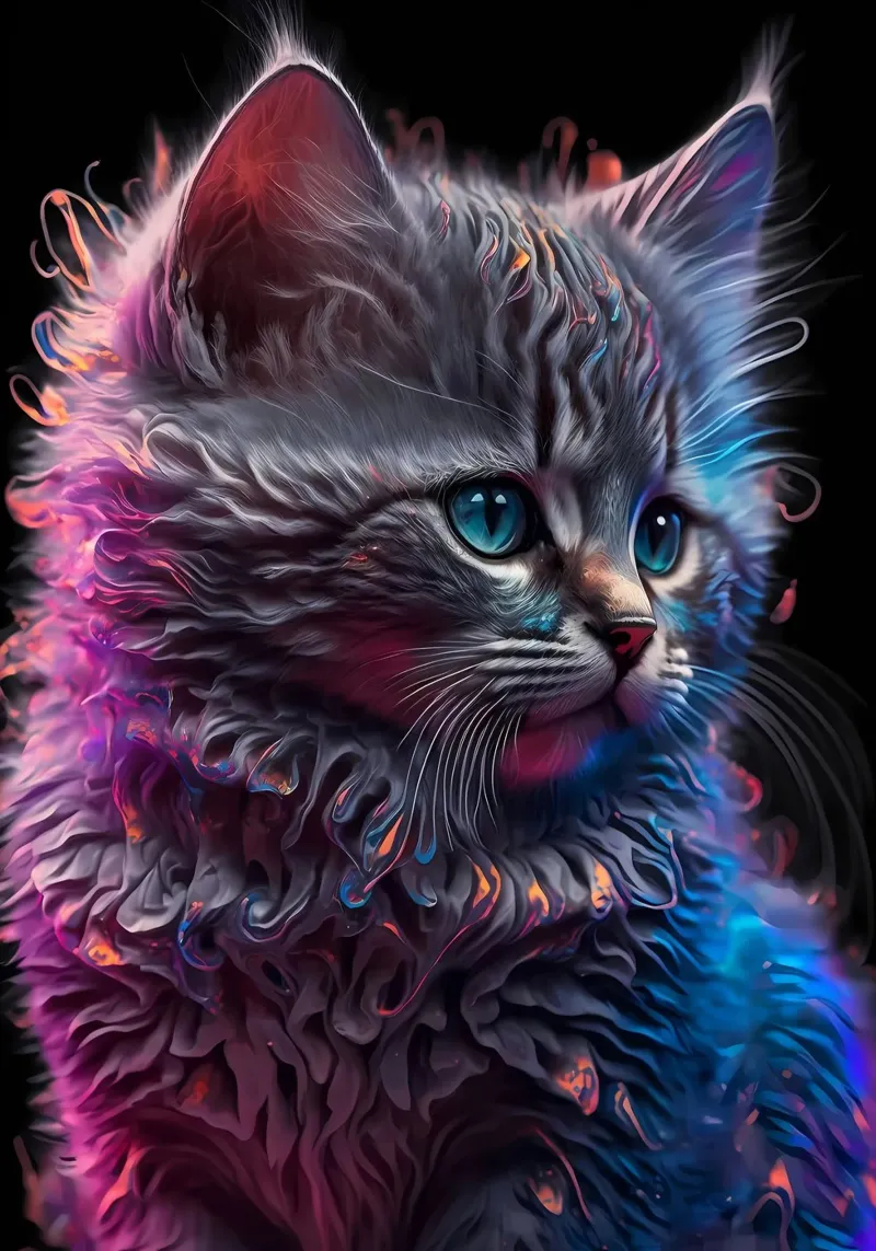 Abstract Cat Portrait hahnemühle by Mikesell