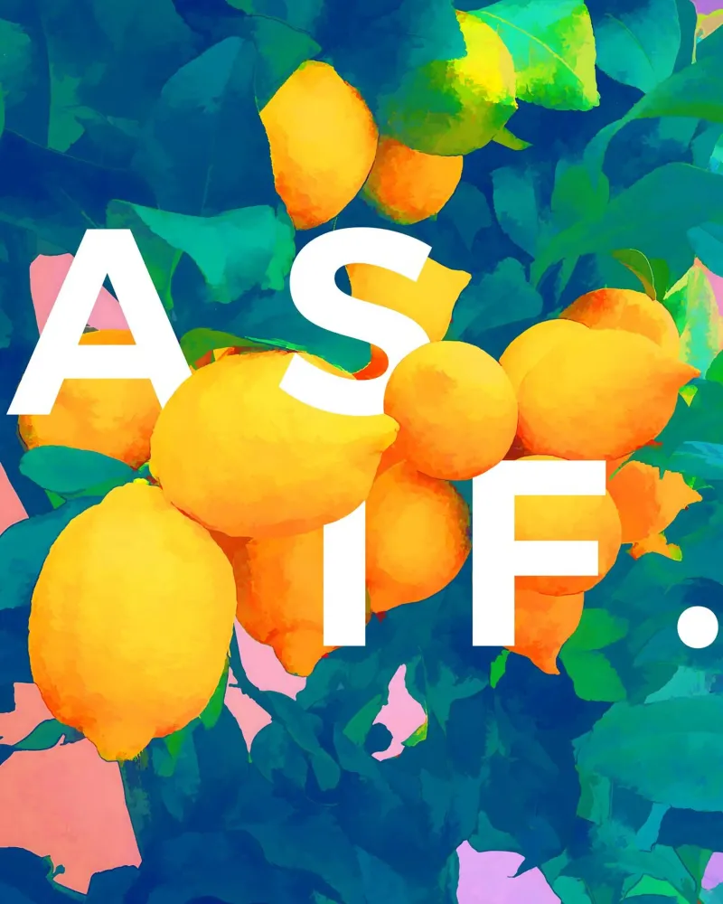 As If Citazione tipografica Limoni Pittura botanica poster con telaio in plastica da 83oranges