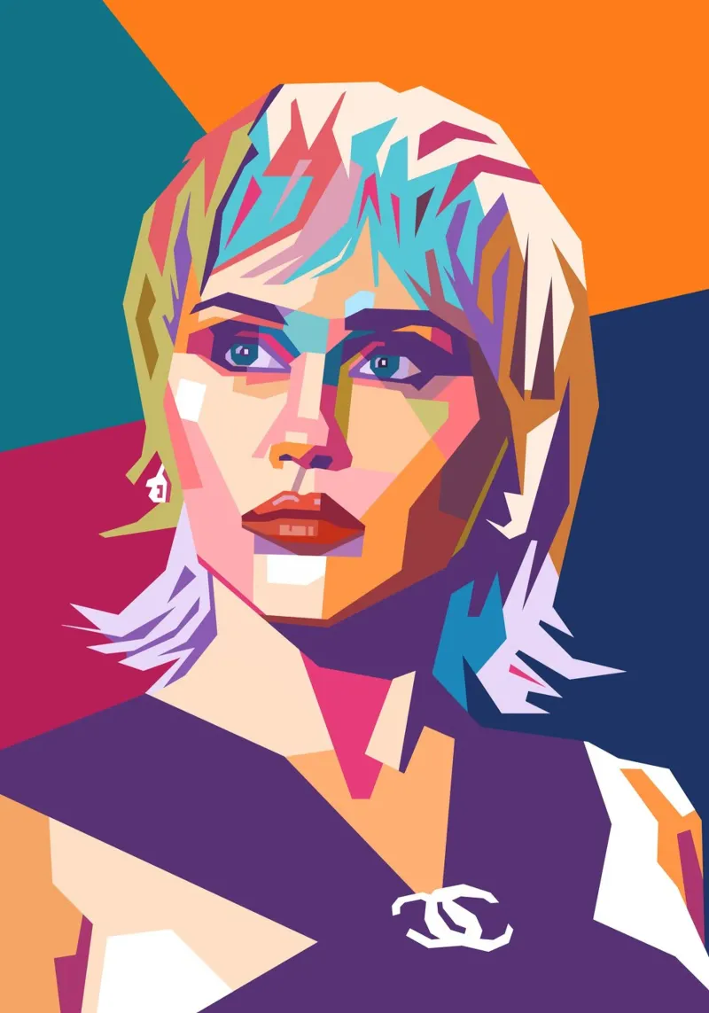 Miley Cyrus sullo stile artistico di WPAP pellicola backlit da Hantamrata