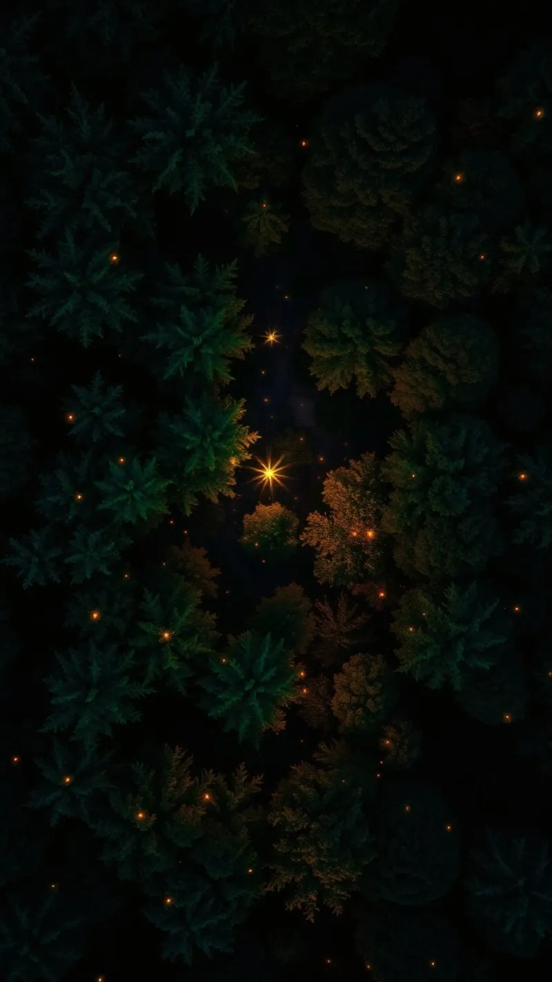 Captivating forest landscape illuminated by glowing lights canvas by DesignDoodle