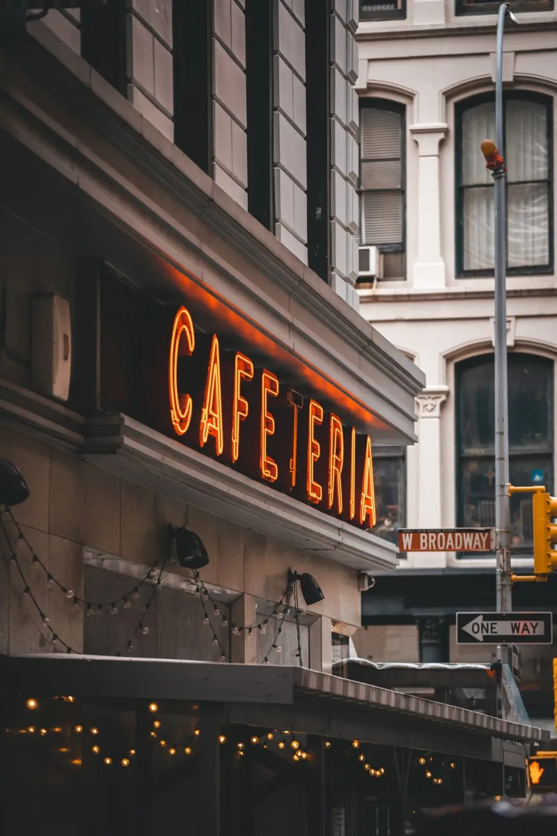 Cafetaria in New Yorkse stijl canvas met Baklijst van fokusfernweh
