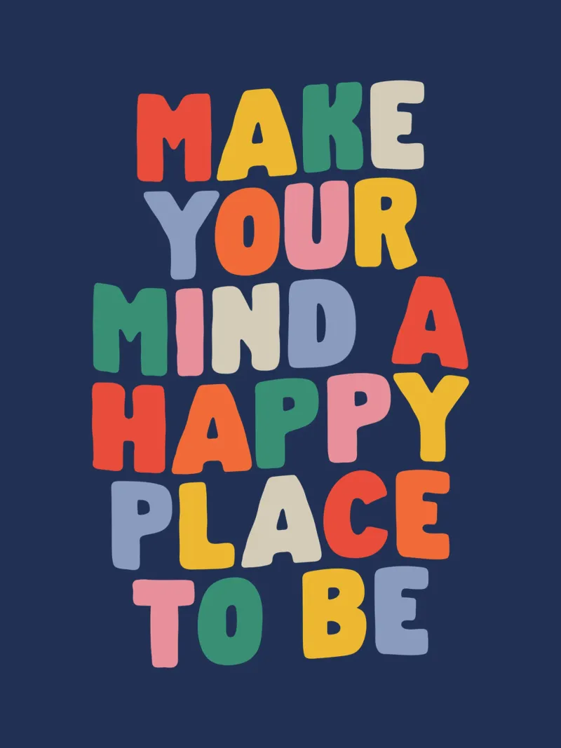 Rendi la tua mente un luogo felice per essere consapevole Motivazione Design plexiglass da THE MOTIVATED TYPE