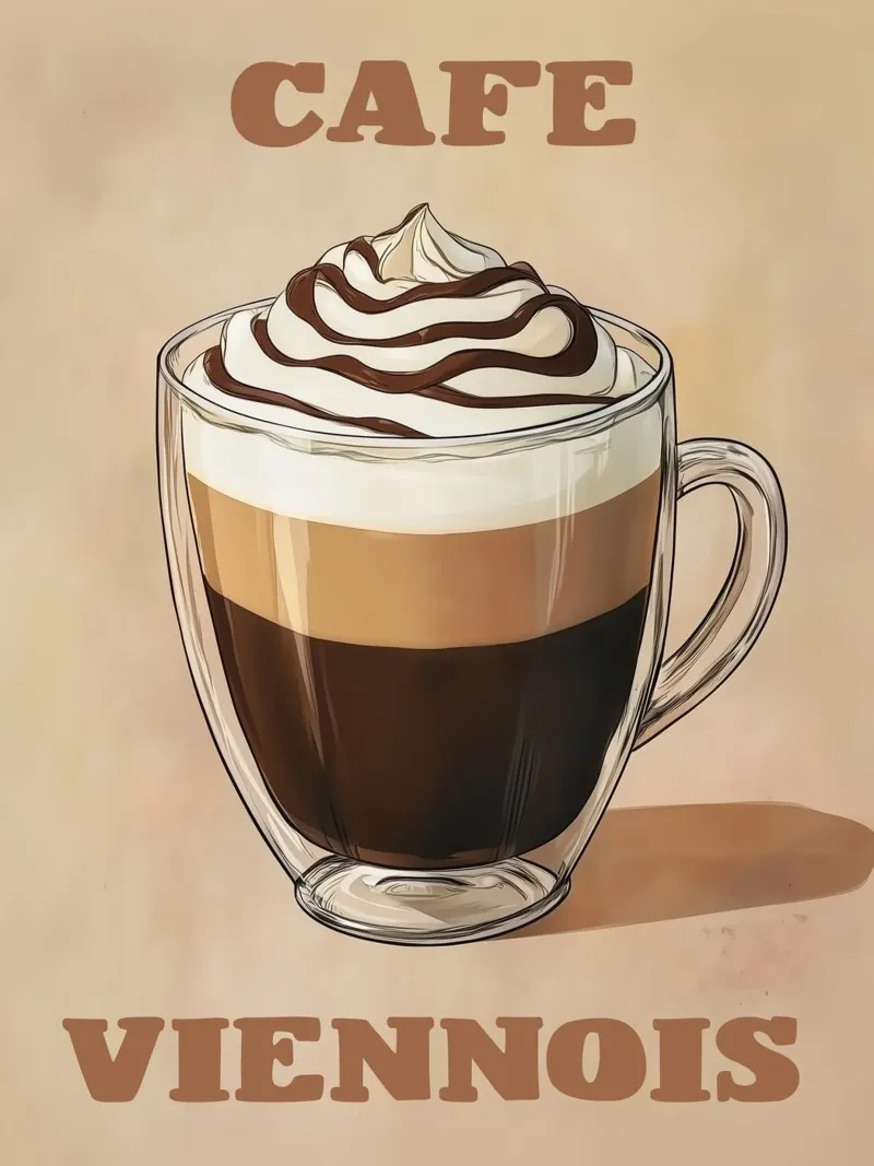 Caffè viennese tela con Cornice a cassetta da Spice & Style