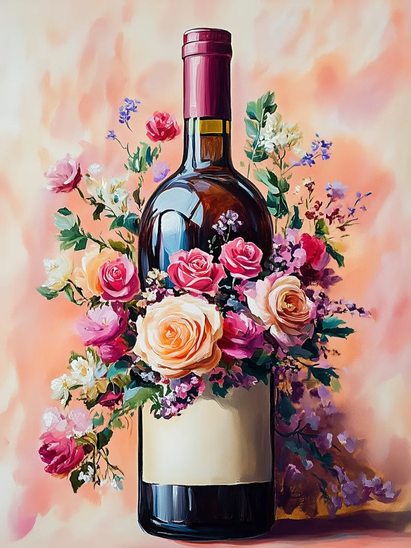 Bottiglia e fiori poster da Spice & Style