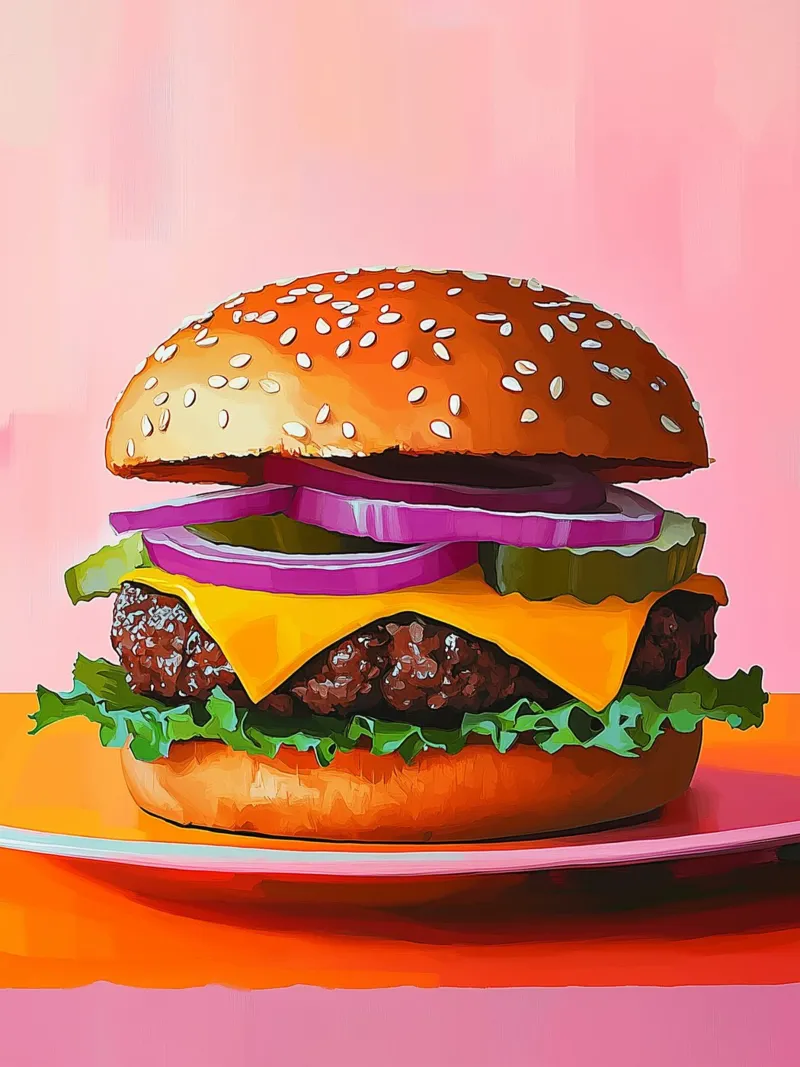 Hamburger gourmet poster con telaio in plastica da Spice & Style