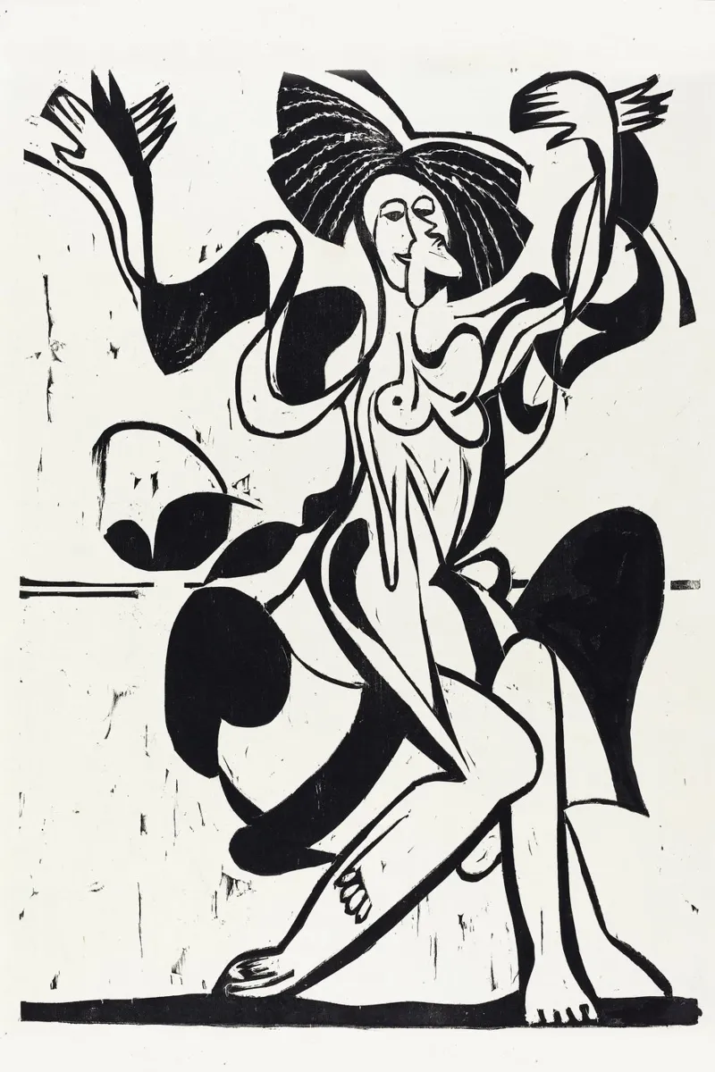 Ernst Ludwig Kirchner - Dancing Mary Wigman pellicola backlit da Old Masters