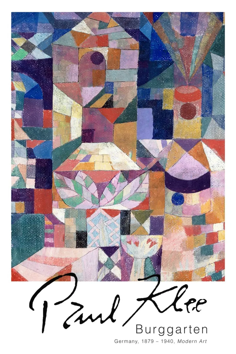 Paul Klee - Burggarten poster con telaio in legno da Old Masters