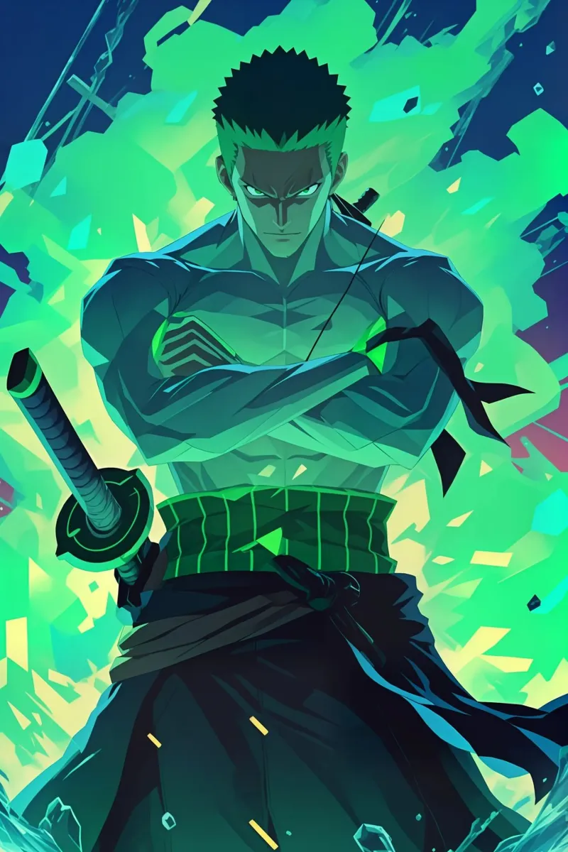 Roronoa zoro verde neon pellicola backlit da BONANZA