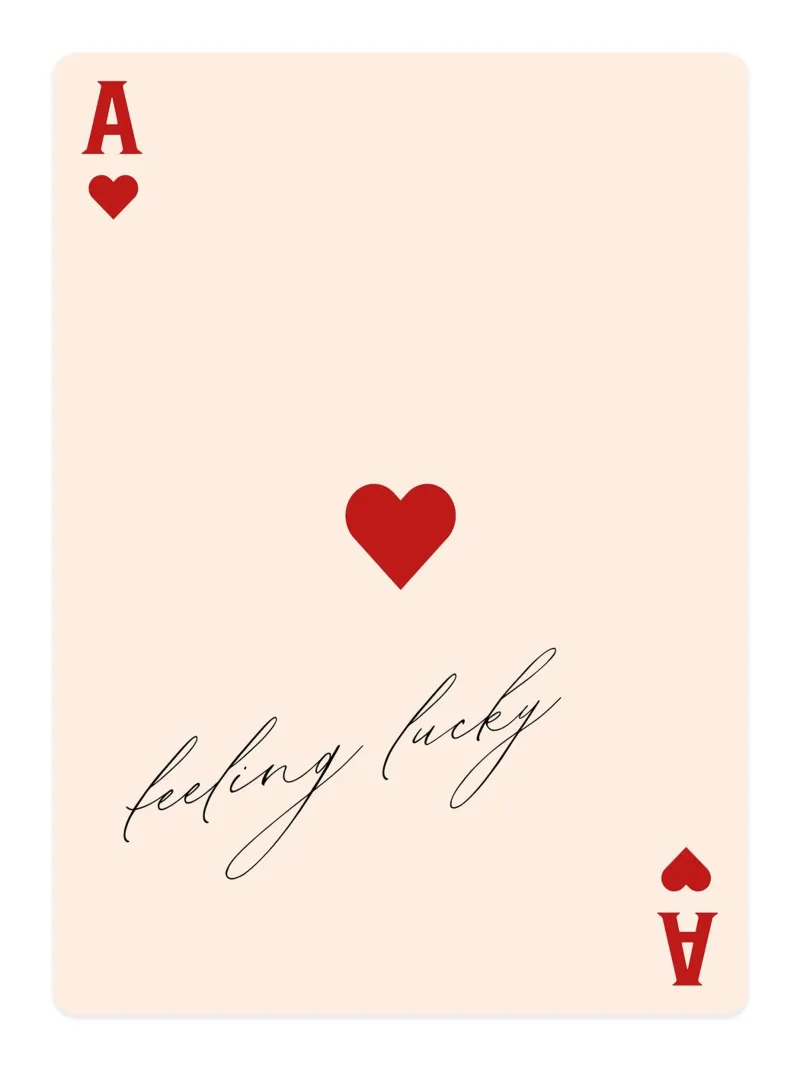 Feeling Lucky - Carta da gioco rossa vintage poster da Peaches Art Prints