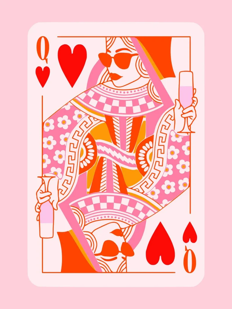 Königin der Cocktails - Rosa Rot Acryl-Glas von Peaches Art Prints