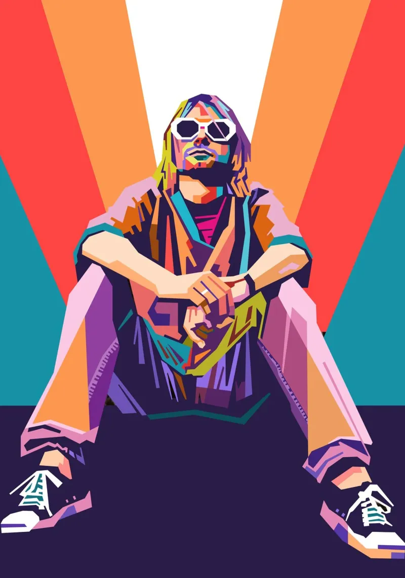 Ritratto pop art di Kurt Cobain pellicola backlit da Hantamrata