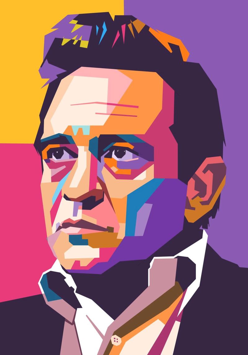 Portrait pop art de Johnny Cash poster de Hantamrata